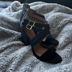 Charlotte Russe Black Strappy Heels